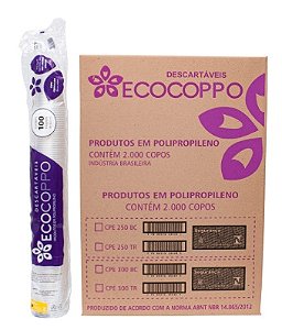 Copo Descartável PP 250ml Ecocoppo - 2.000 Unidades
