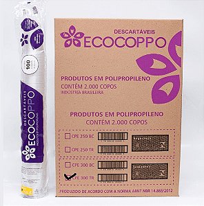 Copo Descartável PP 300ml Ecocoppo - 2.000 Unidades