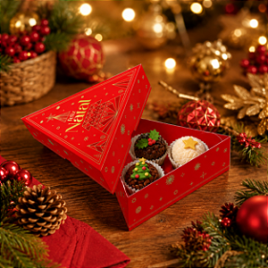 Caixa Árvore 3 Doces Brilhos de Natal - 1 Unidade