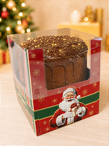 Caixa Encanto Para Mini Panetone Feliz Natal 10x10x12 - 1 Unidade