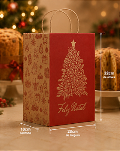Sacola Kraft G Presente de Natal - 1 Unidade