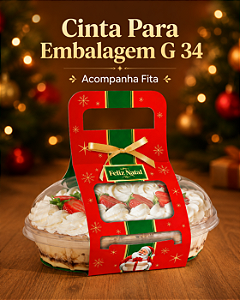 Cinta Feliz Natal Para Embalagem G 34 Galvanotek - 1 Unidade