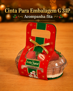 Cinta Feliz Natal Para Embalagem G 34P Galvanotek - 1 Unidade