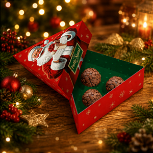 Caixa Árvore 3 Doces Feliz Natal - 1 Unidade