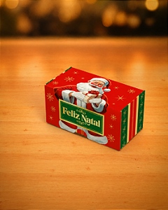 Caixa Pratice Para 2 Doces Feliz Natal - 1 Unidade