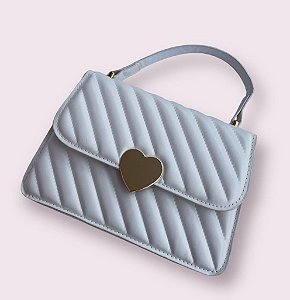 Bolsa Transversal Matelassê - Cor Branco, Couro Sintético - Modelo Paris