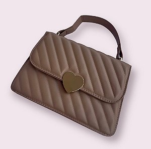 Bolsa Transversal Matelassê - Cor Bege, Couro Sintético - Modelo Paris