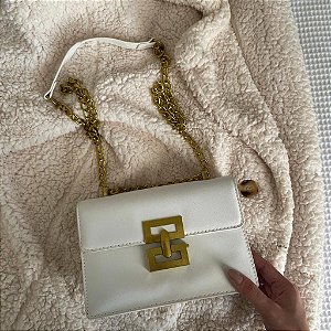Bolsa Transversal - Cor Branco, Couro Sintético - Modelo Santorini
