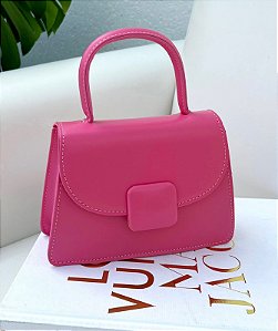 Bolsa Transversal com Alça de Mão Média - Cor Rosa, Couro Sintético - Modelo Londres