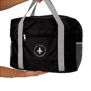 Bolsa Viagem - Cor Preto, Tactel - Modelo Flora