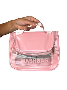 Necessaire Washbag - Cor rosa, PVC - Modelo Lola