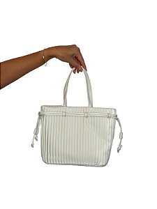Bolsa Tote - Cor branco, Couro Sintético - Modelo Olga