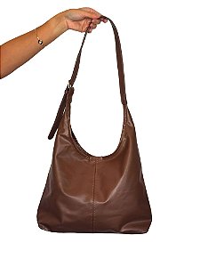 Bolsa Tote de ombro - Cor Marrom, Couro Sintético - Modelo Silvy