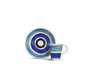 Xícaras de Chá  Olho Grego Azul