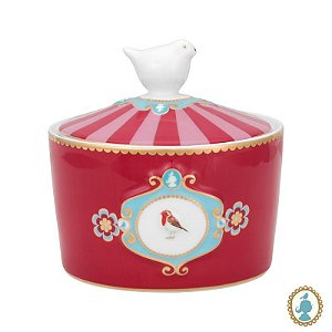 Açucareiro Medallion Vermelho - Love Birds