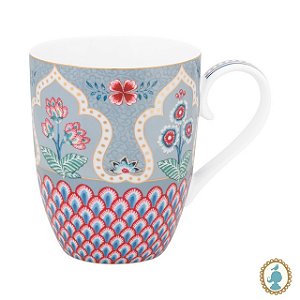 Caneca Grande Scallop Azul - Flower Festival