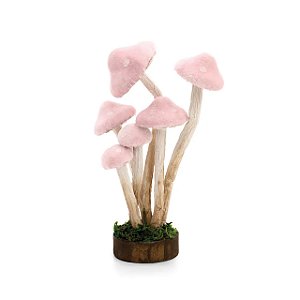 Cogumelo Decorativo Bege / Rosa