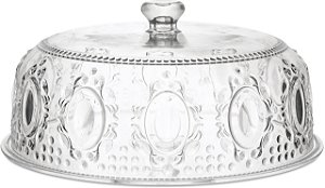 BAROQUE & ROCK Prato p/ torta com tampa transparente
