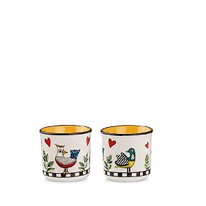 SET 2 COPOS ESPRESSO AMARELO COCORICO