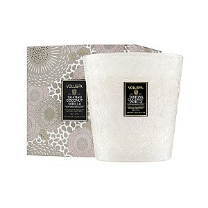 VELA VASO PEDESTAL 3 PAVIOS +80H TAHITIAN COCONUT VANILLA
