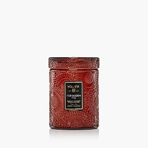 MINI VELA POTE VIDRO 50H RELEVO FORBIDDEN FIG