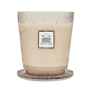 VELA POTE VIDRO +250H 5 PAVIOS JASMINE MIDNIGHT BLOOMS