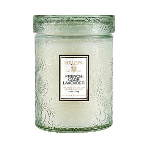 MINI VELA POTE VIDRO 50H RELEVO FRENCH CADE LAVENDER