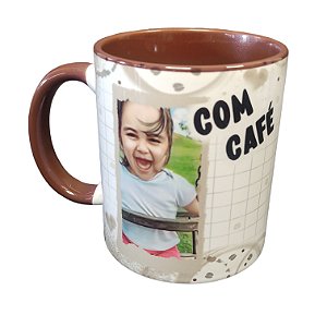 Caneca cor ( alça e interior cor marrom )
