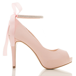 Sapato De Noiva Rosa tornozeleira brilhante