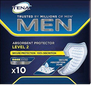 Absorvente Masculino Tena Men Level 2 - Pacote com 10 unidades