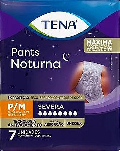 Fralda Geriátrica Tena Noturna Pants fralda calça - Tamanho P/M pacote com 7 unidades - uso unissex