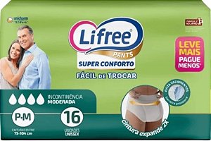 Fralda Geriátrica Lifree fralda calça - Tamanho P/M pacote com 16 unidades - uso unissex