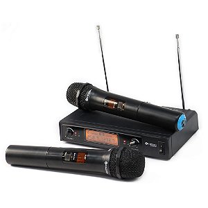 Microfone Duplo Sem Fio VHF Display Kadosh K-302M