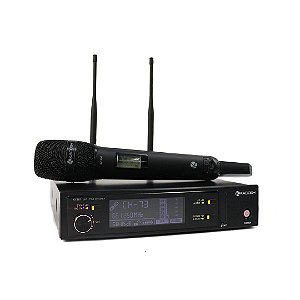 Microfone Sem Fio UHF Multifrequencial IR Display Kadosh K-1201m