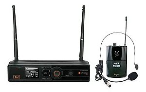 Microfone Sem Fio Headset UHF/PLL Multifrequencial Gerenciador Remoto Kadosh K-1501H