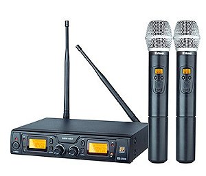 Microfone Duplo Sem Fio UHF Digital 48 Canais Staner SRW-48D