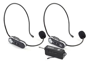 Microfone Sem Fio Duplo Headset Compacto 20 Canais Staner SFW-20