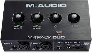 Interface De Áudio USB 2 In 2 Out Com 2 Pré Amplificador M-Audio M-Track Duo