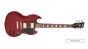 Guitarra Elétrica 6 Cordas Mogno Ferragem Gold Captadores e Tarraxas Wilkinson Vintage Reissued VS6CG Candy Red