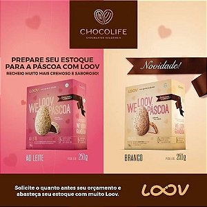 Ovo De Pascoa Saudável Ao Leite Com Recheio Branco 250g