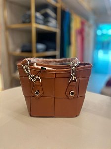 Bolsa Tote Fivelas Caramelo