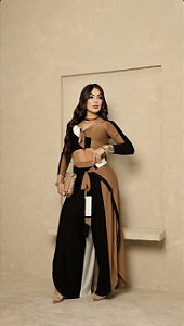 Conjunto Calça Envelope Preto com Chocoleite