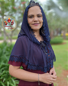 Véu Capuz Nossa Senhora de Lourdes Azul Marinho