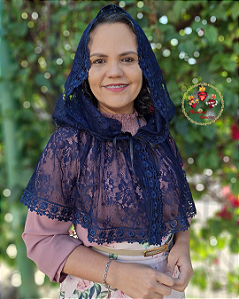 Véu Capuz Nossa Senhora de Fátima Azul Marinho