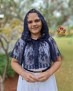 Véu Capuz Guadalupe Azul Marinho