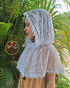 Véu Capuz Infantil Santa Teresinha M( veste de 4 a 8 anos)