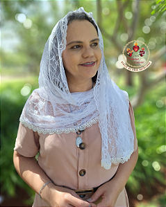 Véu Echarpe Nossa Senhora das Lágrimas (Branco)