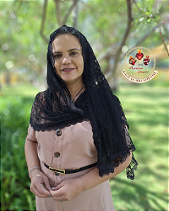 Véu Echarpe Nossa Senhora das Lágrimas (Preto)