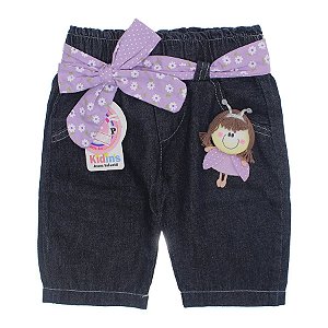 Calça de Bebê Jeans Kidins Fada Lilás