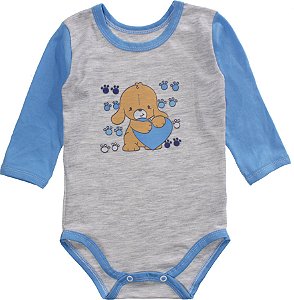 Body Bebê Menino Estampado Mescla e Azul Lapuko